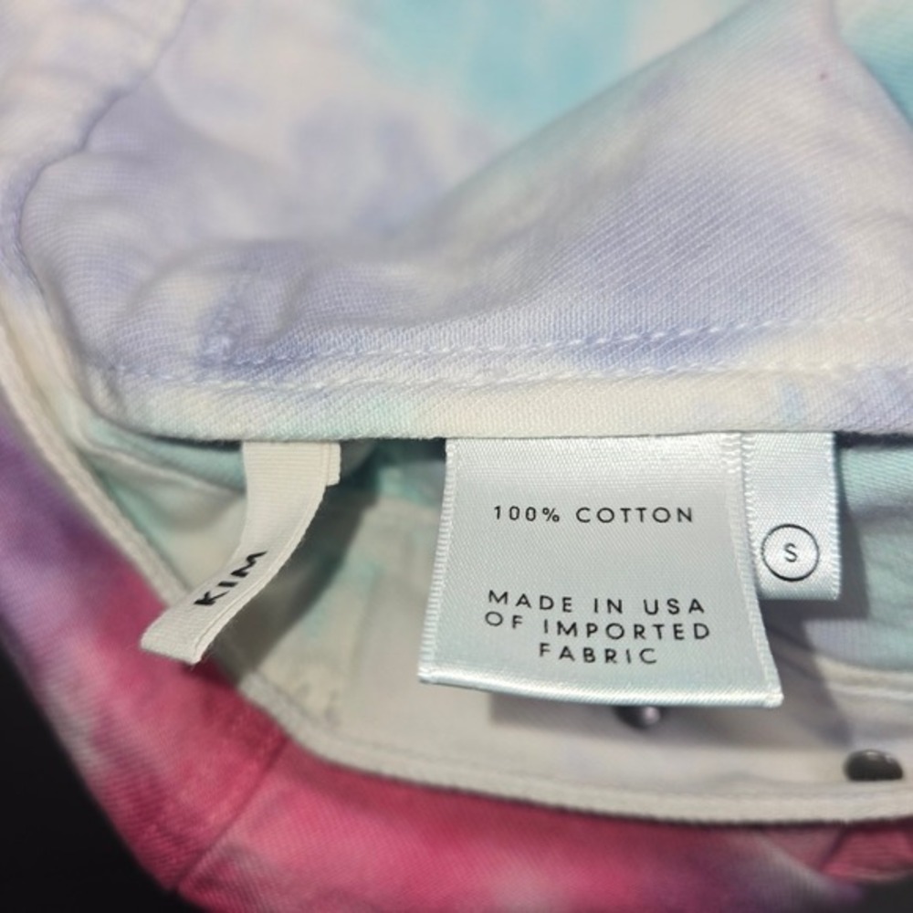 GRLFRND Kim Tie‎ Dye Denim Jacket Womens Small Pink Purple Blue Cotton Trucker - Picture 4 of 10